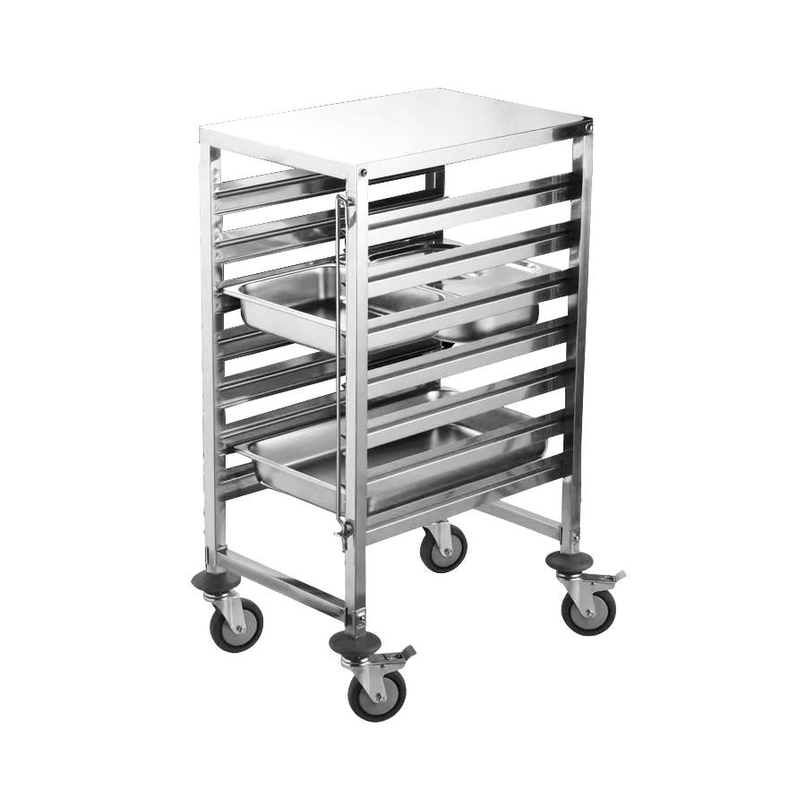 GN Service Trolley | 7 Tier | 2 Swivel Braked Castors | Safety Bar