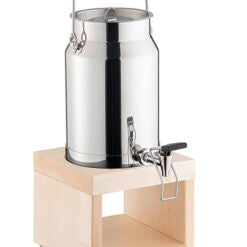 Stainless Steel Milk Dispenser with Maple Wood Base (Pre Order Only)