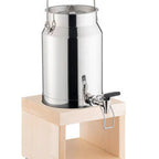 Stainless Steel Milk Dispenser with Maple Wood Base (Pre Order Only)