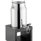 Stainless Steel Milk Dispenser with Black Beech Wood Base-01 (Pre Order Only)