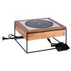 4 Piece Induction Station (includes 1 x Induction Hotplate with controller 24cm, 900 watt,  1 x Black Metal Stand, 1 x Oiled Walnut Wood Frame, 1 x Stainless Steel Frame)((Pre Order Only)(Pre Order Only)