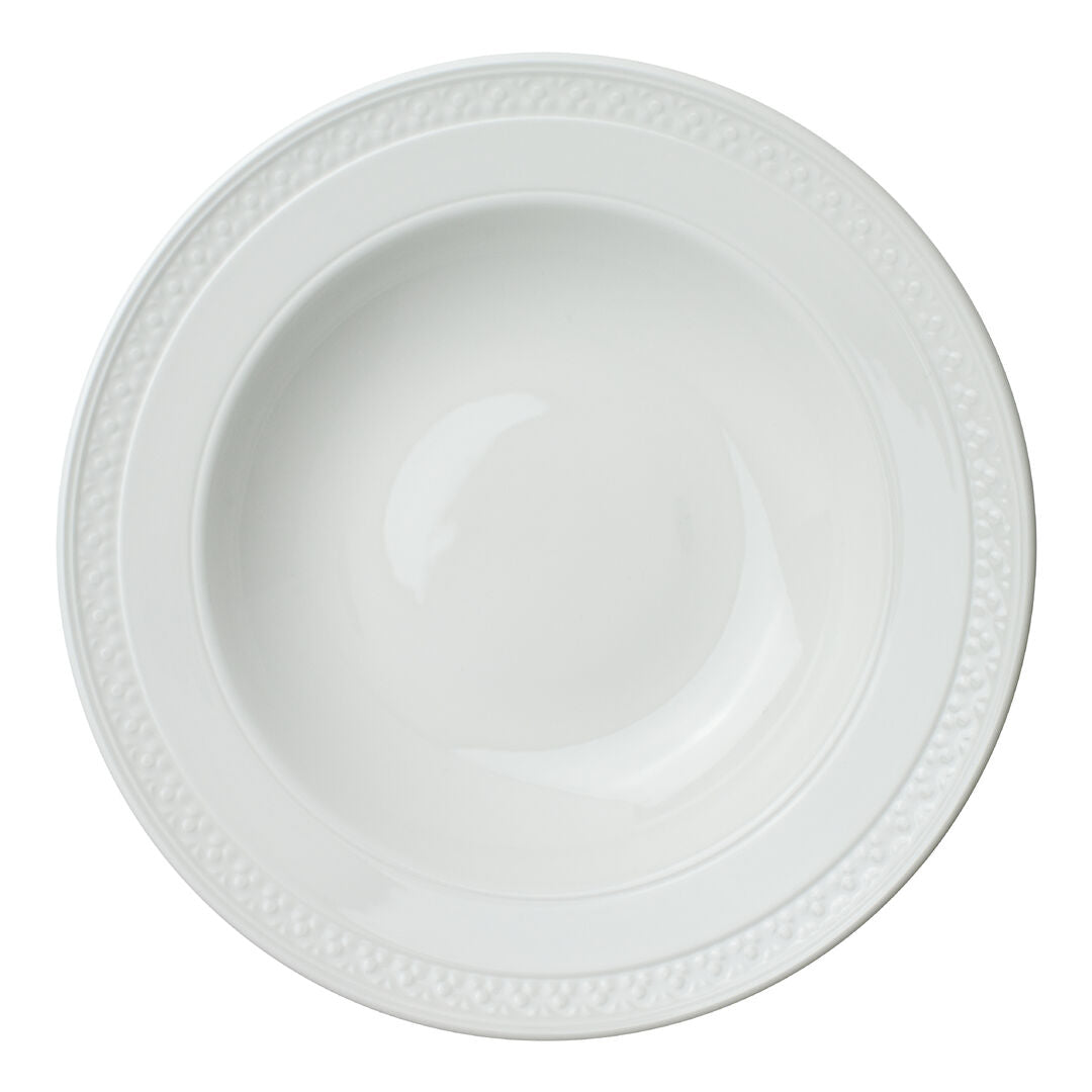 Bead Accent Rimmed Bowl 28.5cm (11 1/4")