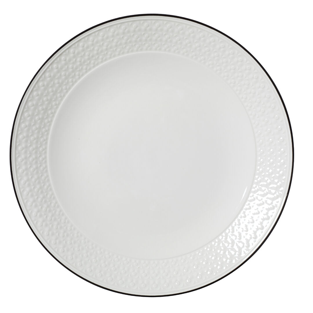Bead Black Band Accent Coupe Plate 28.5cm (11 1/4")