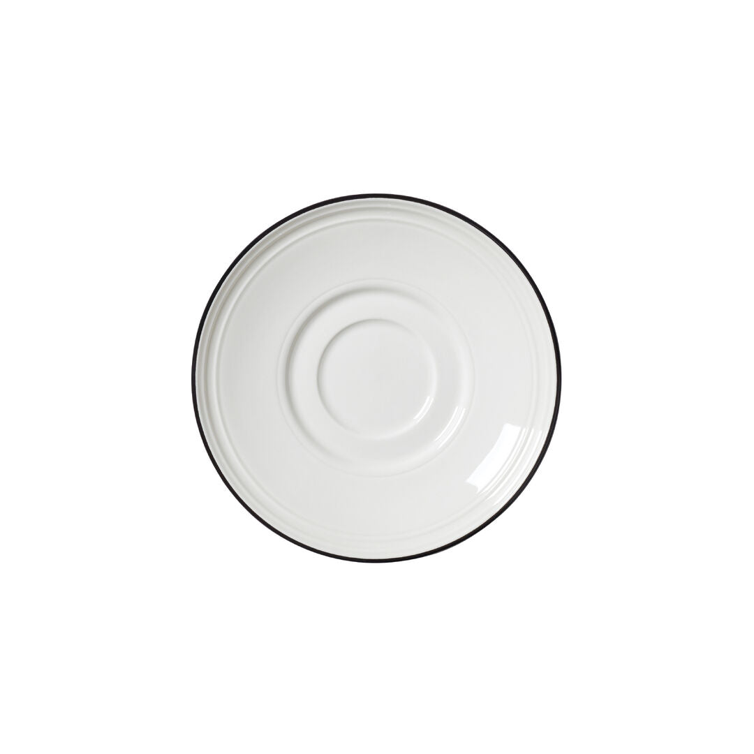 Bead Black Band Saucer 15cm (6")