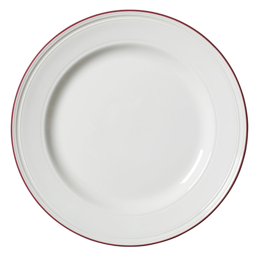 Bead Maroon Band Plate 28.5cm (11 1/4")