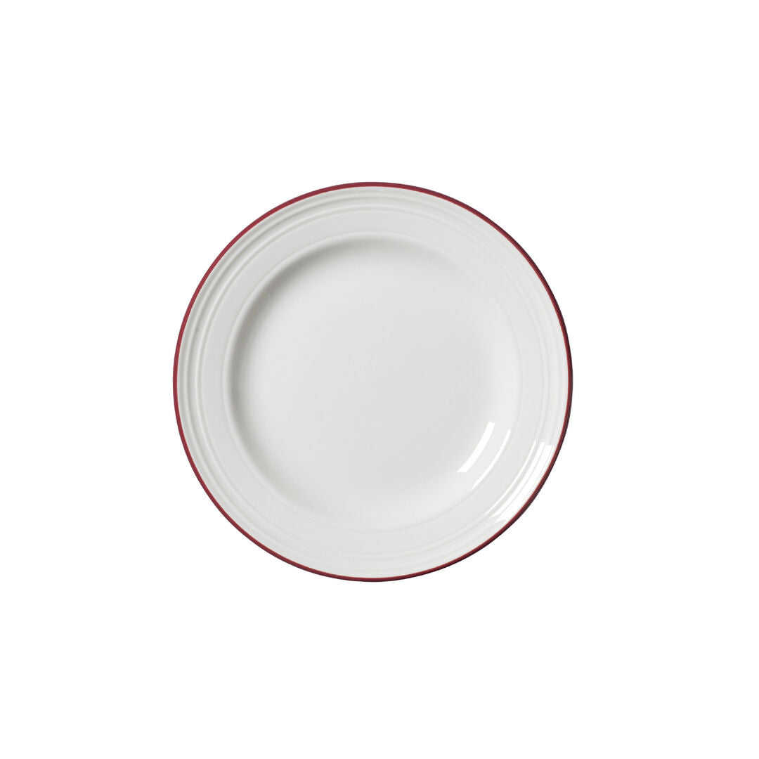 Bead Maroon Band Plate 16.5cm (6 1/2")