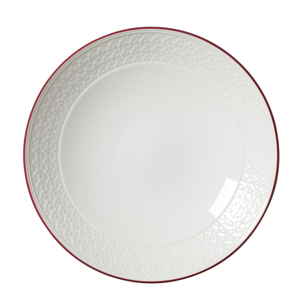 Bead Maroon Band Accent Coupe Bowl 25.25cm 120.25cl (10" 42 3/10oz)