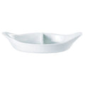 Porcelite Divided Oval Eared Dish 28cm/11" Box of 4