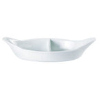 Porcelite Divided Oval Eared Dish 28cm/11" Box of 4