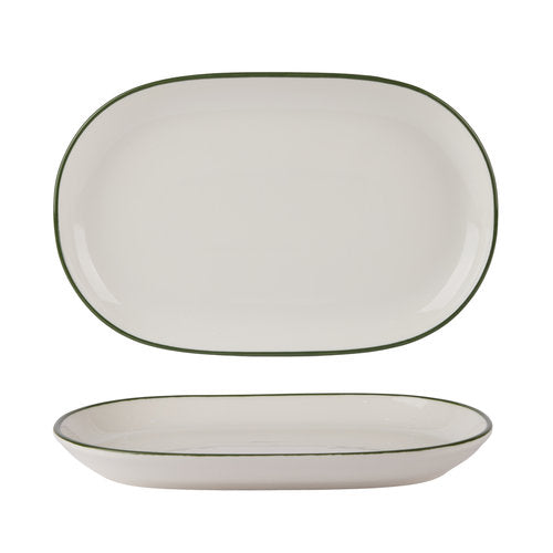 Modest Green Oval Platter 28 x 18cm / 11" x 7" (Boxes of 6)