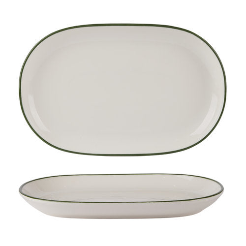 Modest Green Oval Platter 33 x 21cm / 13" x 8.25" (Boxes of 6)