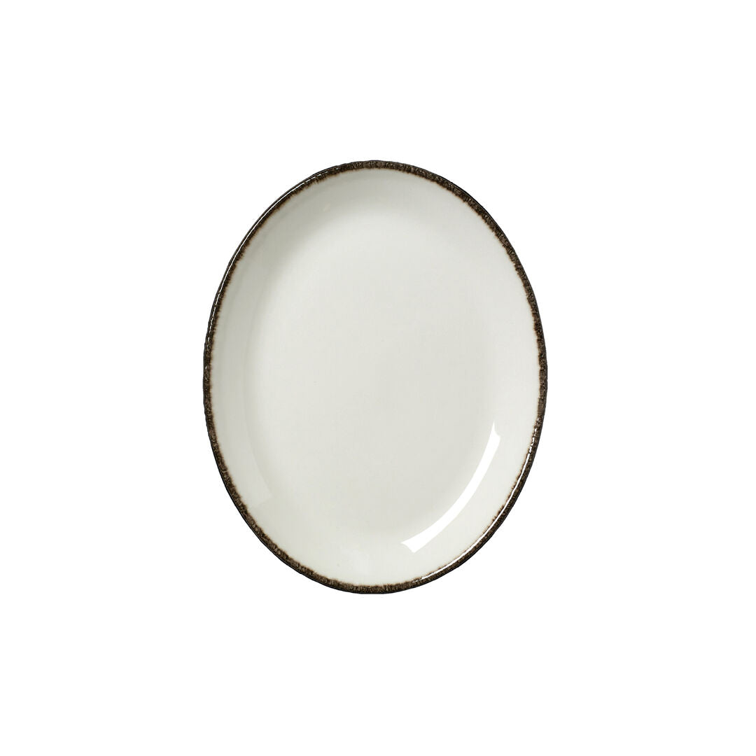 Charcoal Dapple Oval Coupe Plate 20.25cm (8")