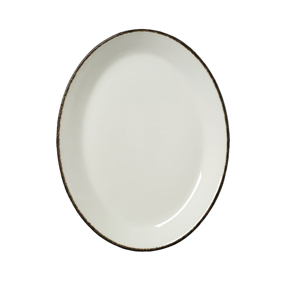 Charcoal Dapple Oval Coupe Plate 28cm (11")
