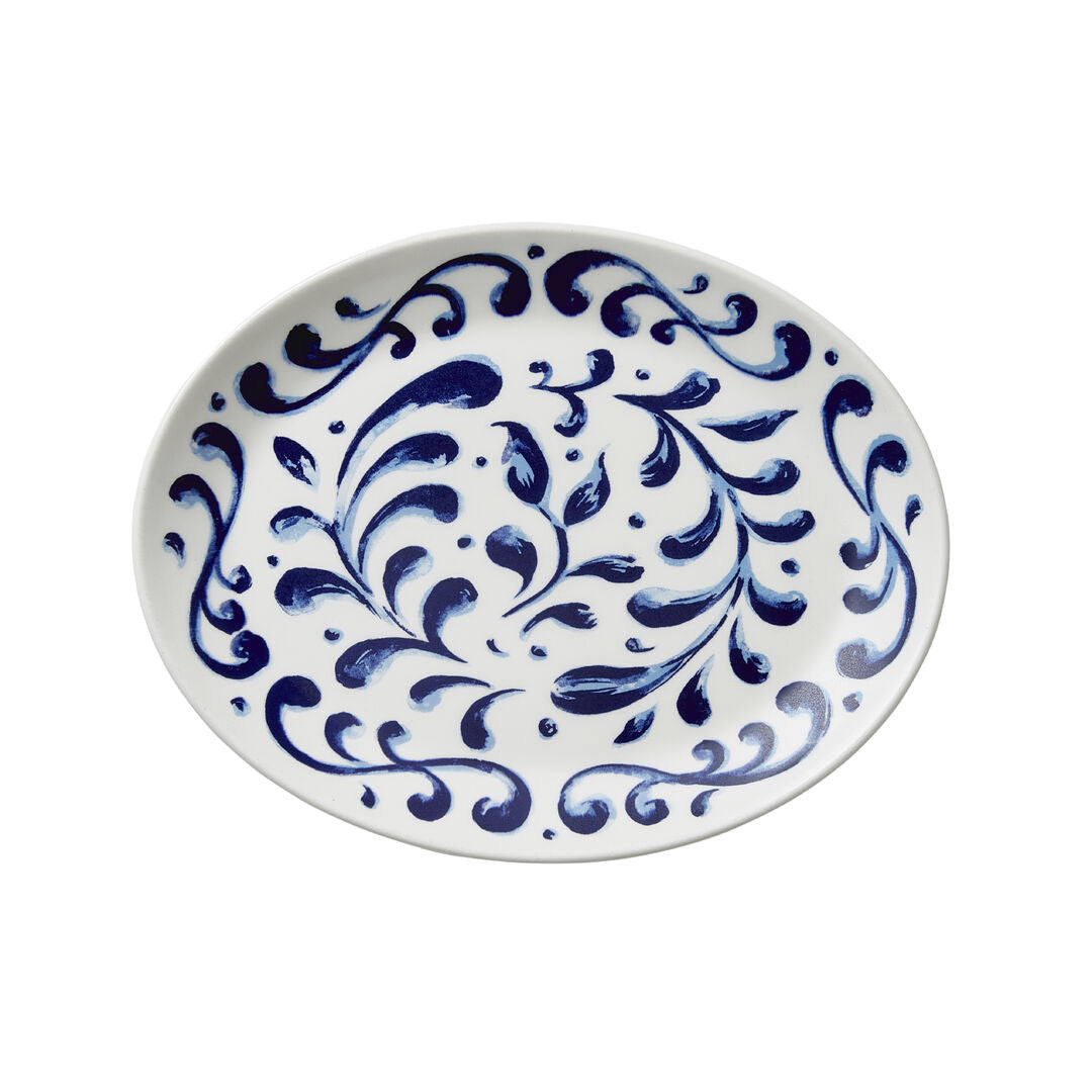 Messina Blue Oval Coupe Plate 25.5cm (10") (Boxes of 12)