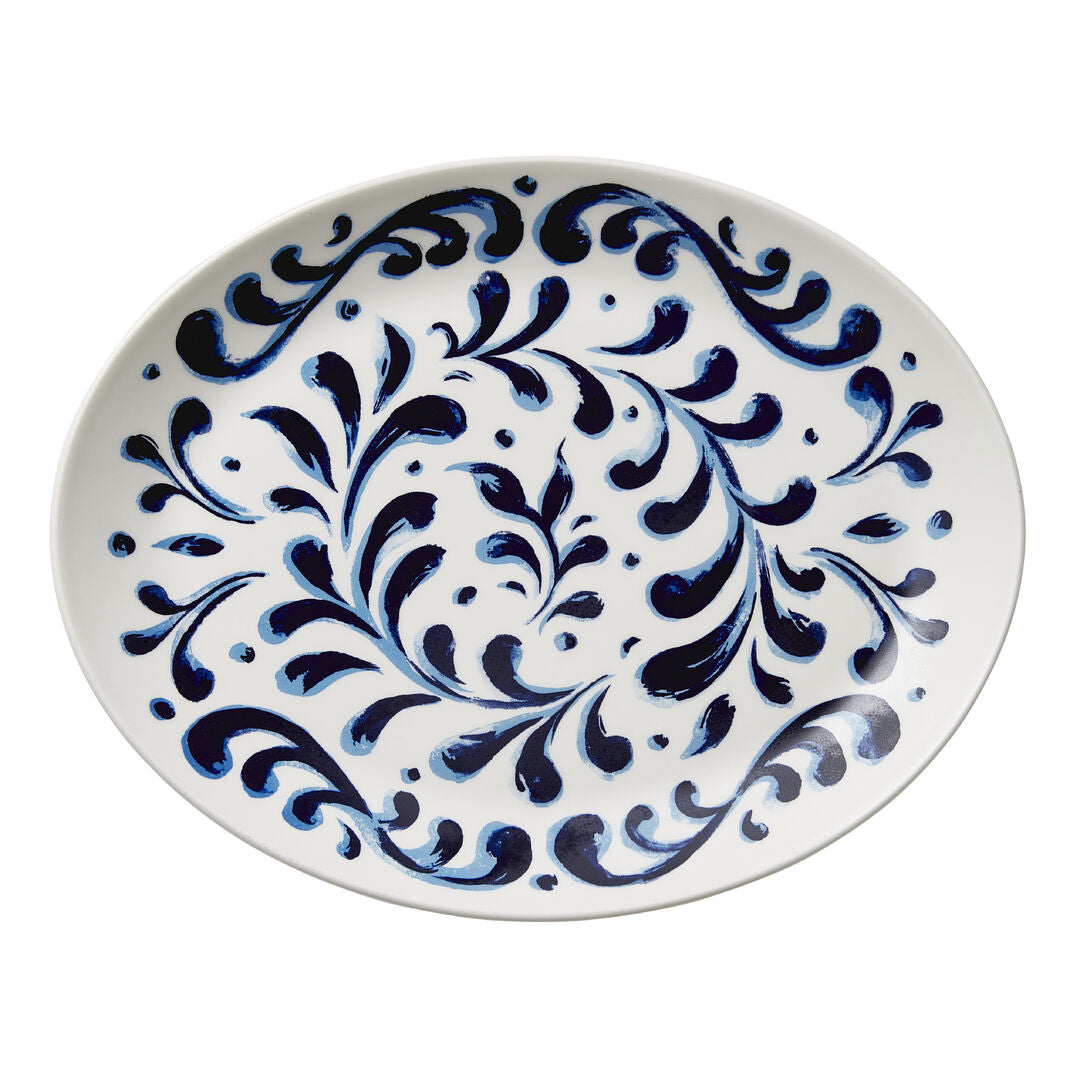 Messina Blue Oval Coupe Plate 30.5cm (12") (Boxes of 12)