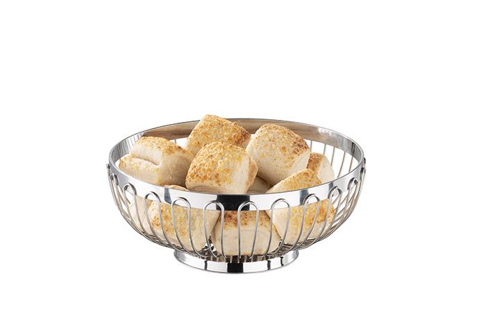 Mirror Polished Round Bread Basket 18cm