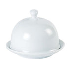 Porcelite Round Covered Butter Dish 9x6.5cm/3.5"x2.5" Box of 6