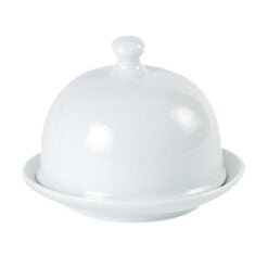 Porcelite Round Covered Butter Dish 9x6.5cm/3.5"x2.5" Box of 6