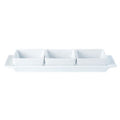 Porcelite Square Shaped Set of 3 Bowls & Tray 29x9cm/11.5"x3.5" Box of 6