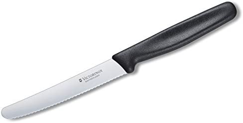 Victorinox Black Handle Serrated Tomato Knife 4.25" / 11cm