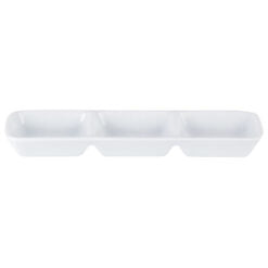 Porcelite Three Division Dip Tray 20x6.5cm/ 7.75"x2.5" Box of 6