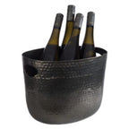 Aluminium "Gunmetal look" Hammered Surface Handled Wine Bowl