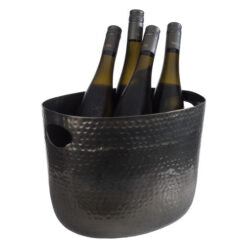 Aluminium "Gunmetal look" Hammered Surface Handled Wine Bowl