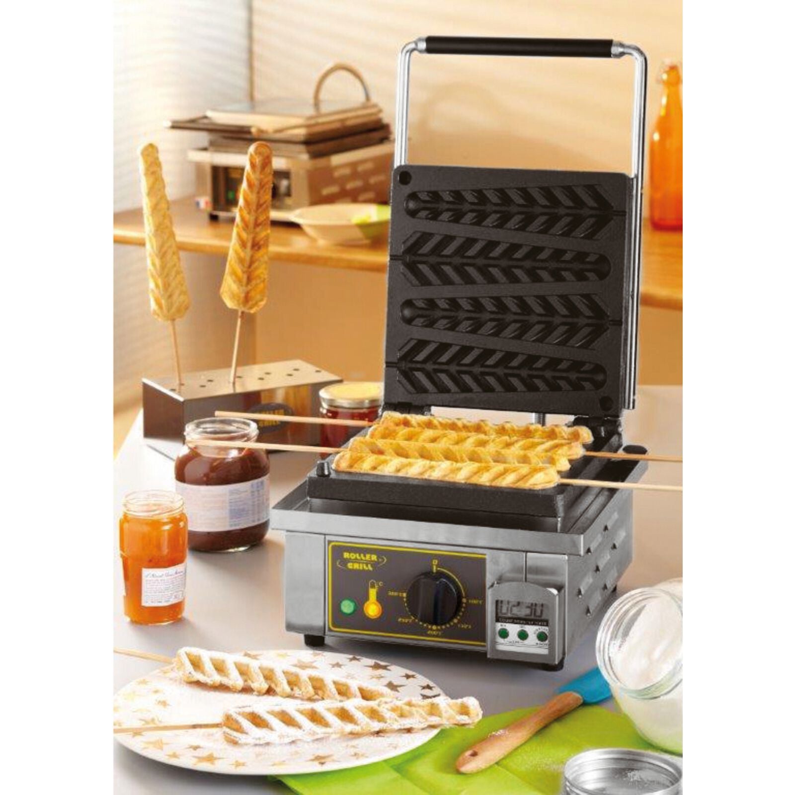 Single Waffle Iron Stainless Steel 30 cm