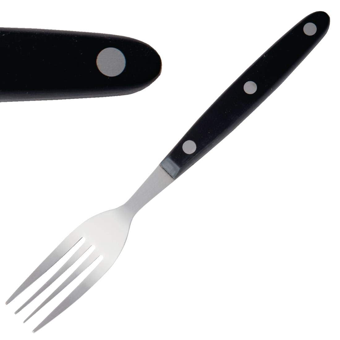 Olympia Taverna Steak Forks with Black Handles (12 Pack)