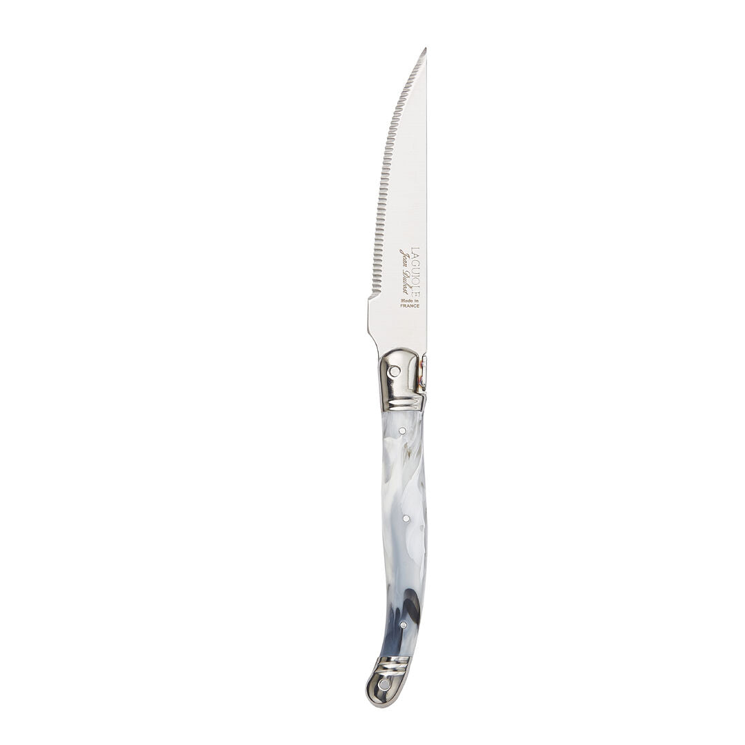 Laguiole Marble White Grill Knife 22.5cm (8 6/7") (Boxes of 6)