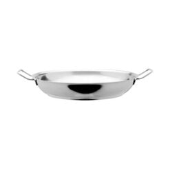 Premium 18/10 Stainless Steel Paella Pan 24x 4.5cm 1.9Ltr