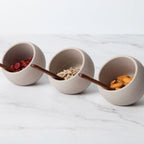 6 piece Serving Set (includes 3 x Bowls & 3 x Spoons) - Natural (Pre Order Only)