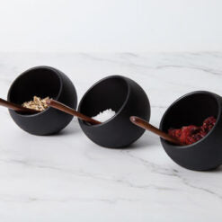 6 piece Serving Set (includes 3 x Bowls & 3 x Spoons) - Black (Pre Order Only)