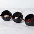 6 piece Serving Set (includes 3 x Bowls & 3 x Spoons) - Black (Pre Order Only)