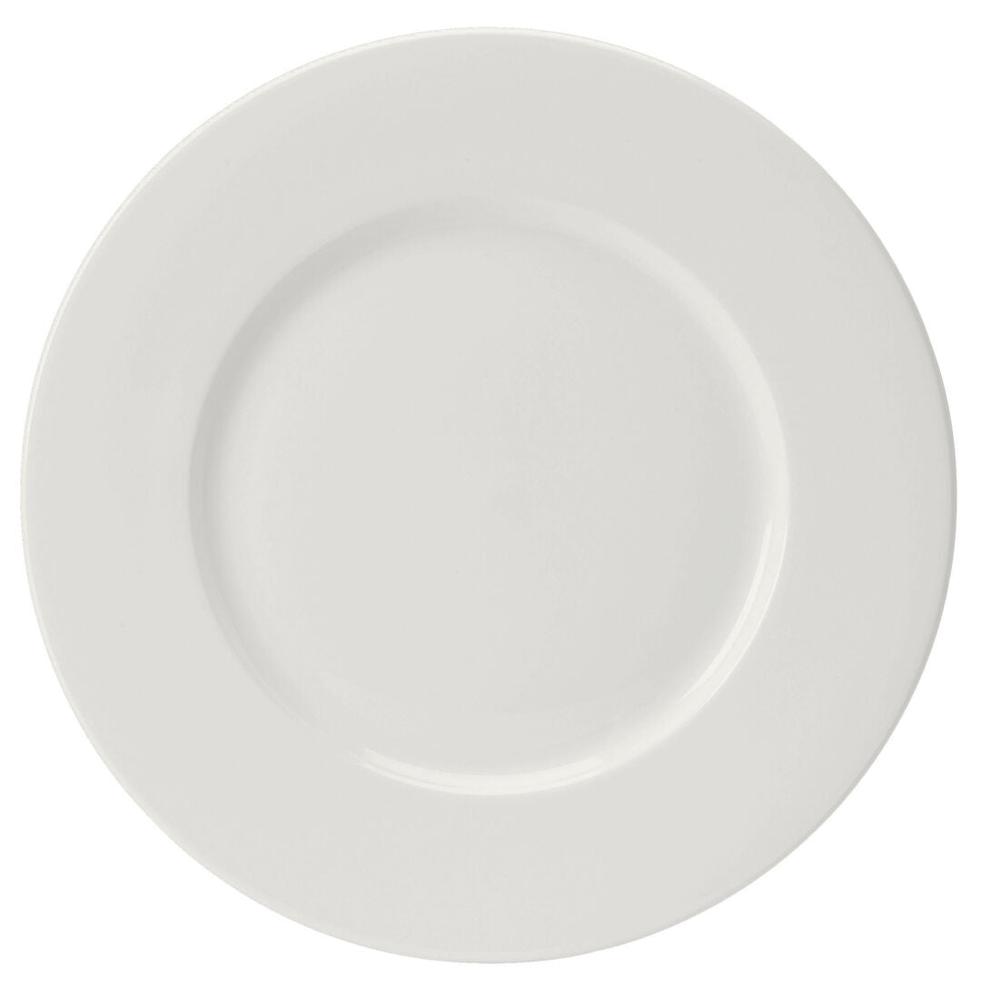 Monaco White Wide Rim Plate 32cm (12 1/2")