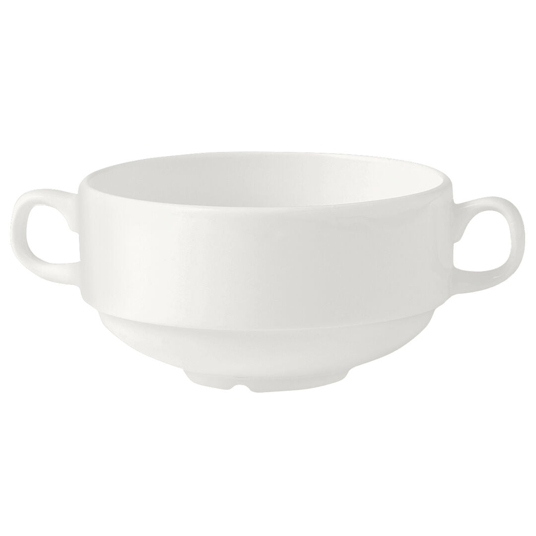 Monaco White Handled Stacking Soup Cup 28.5cl (10oz)
