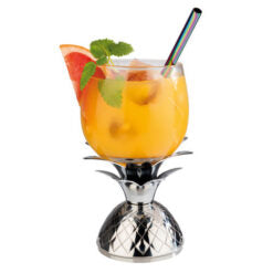Pineapple Barrel Mug - Glass Cup with Stainless Steel Lid