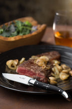 Utopia Laguiole Black Handled Steak Knife - Black Blade(Box of 12)