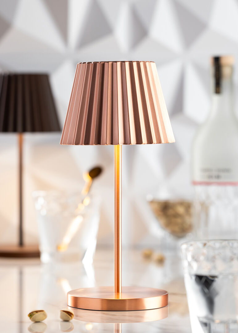 Utopia Dominica LED Cordless Lamp 26cm - Brushed Copper