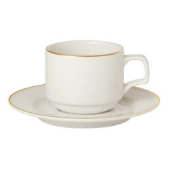Academy Event Gold Band Saucer To Fit Stacking Cup (A322107) (Special Purchase Item Delivery Lead Time 14 Working Days)
