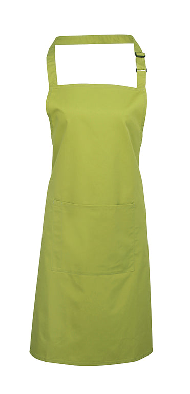 Lime Green Bib Apron With Pocket 72x86cm