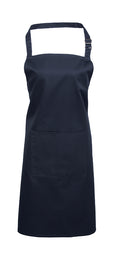 Navy Bib Apron With Pocket 72x86cm