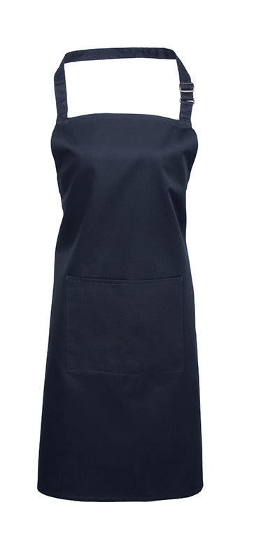 Navy Bib Apron With Pocket 72x86cm