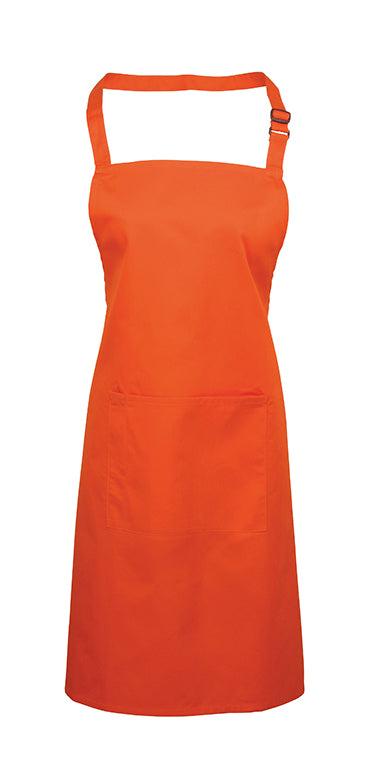 Orange Bib Apron With Pocket 72x86cm