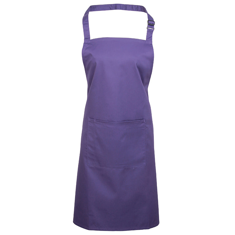 Purple Bib Apron With Pocket 72x86cm