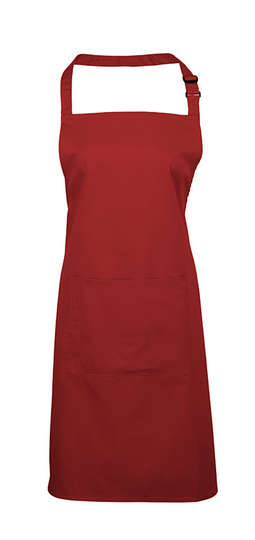 Red Bib Apron With Pocket 72x86cm