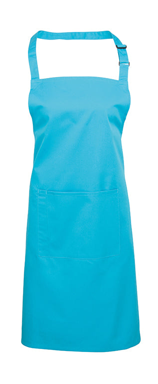 Turquoise Bib Apron With Pocket 72x86cm