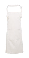White Bib Apron With Pocket 72x86cm