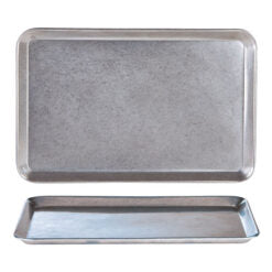 Antique Steel Rectangular Tray 30cm x 21cm Box of 12
