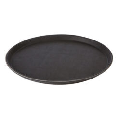 Black Round Non-Slip Bar Tray 40.5cm